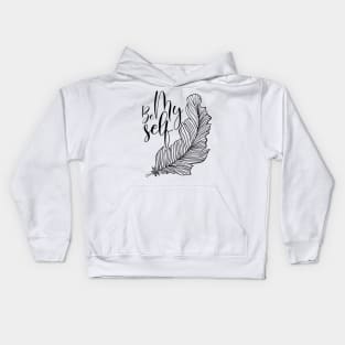 be myself a feather design Kids Hoodie